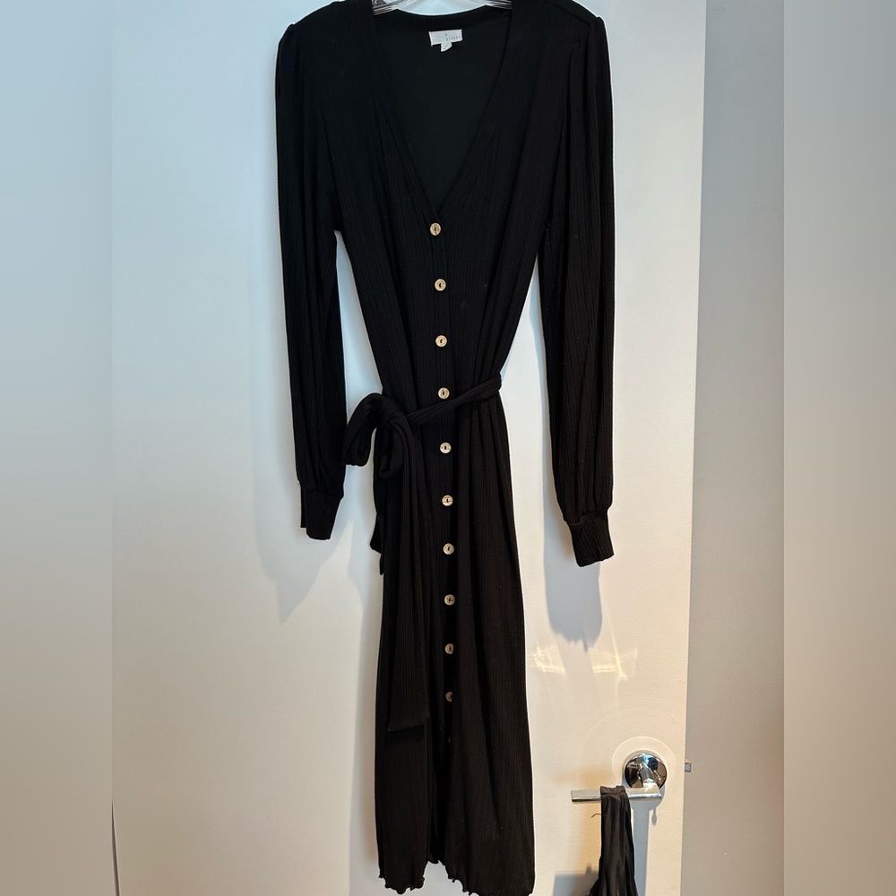 Lost + Wander long sleeve belted midi dress